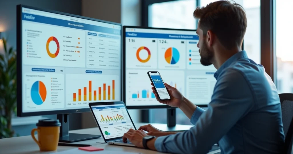 Pessoa analisando feedbacks em gráfico digital para estratégias de marketing de retenção