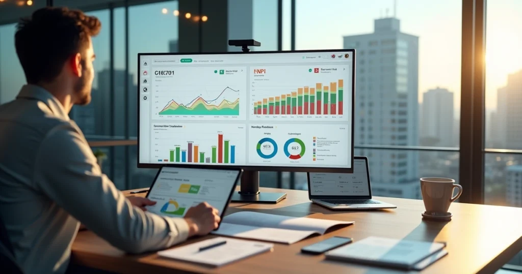 Gestor analisa gráficos de retorno após ações baseadas em feedback de clientes