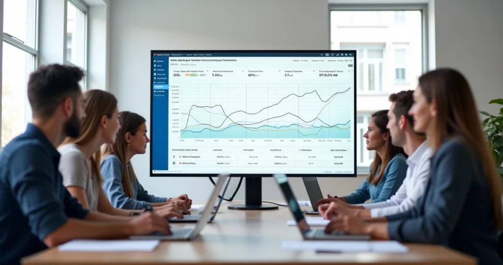 Dashboard de análise de cohort com tabela colorida e gráfico de retenção de clientes SaaS
